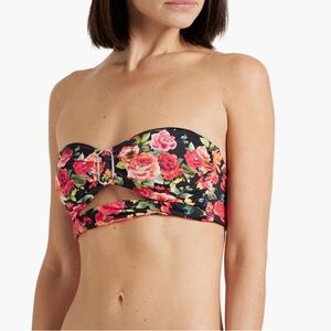 ✨ ONIA Lara Cutout floral-print bandeau bikini top